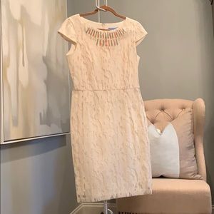 Antonio Melani Embroidered Ivory Dress